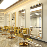 Kirpyklos veidrodis su LED apšvietimu – 170x70 cm, auksinis